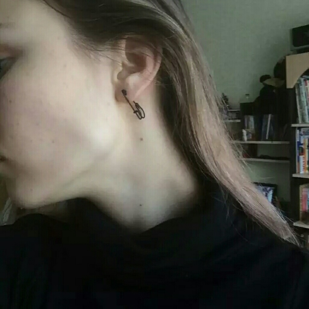 Safety Pin Earrings Vintage Style - Picture 7 of 8